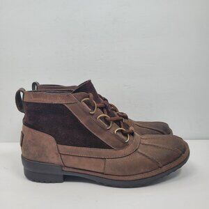 UGG Heather Women's Brown Ankle Duck Boots S/N 1095156 US Size 8